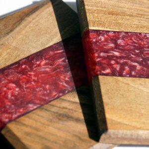 Handmade Walnut Epoxy Coasters: Resin Inlay, Set of 4