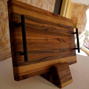 il_fullxfull.6695587528_qp71.jpg Handmade Walnut Charcuterie Board: Rustic Wooden Serving Board with Epoxy Inlay