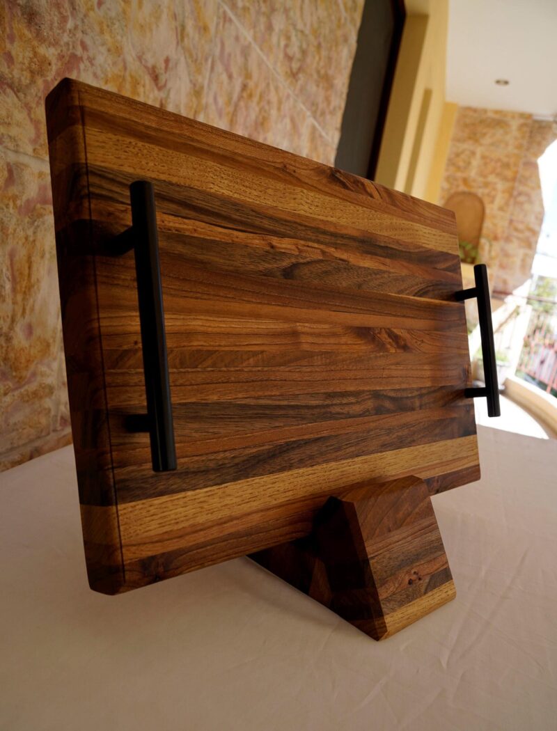 il_fullxfull.6695587528_qp71.jpg Handmade Walnut Charcuterie Board: Rustic Wooden Serving Board with Epoxy Inlay