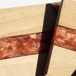 Handmade Walnut Epoxy Coasters: Resin Inlay, Set of 4