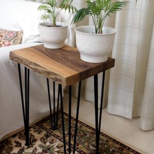 il_fullxfull.6709864192_btzp.jpg Live Edge Walnut End Table: Rustic Modern Accent Furniture