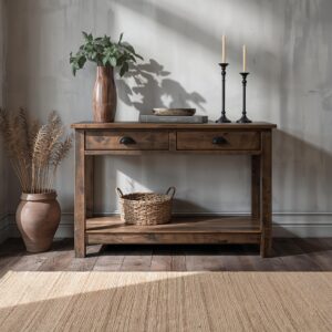 il_fullxfull.7140159904_kvn9.jpg Reclaimed Wood Slim Console Table: Rustic Modern Entryway Storage