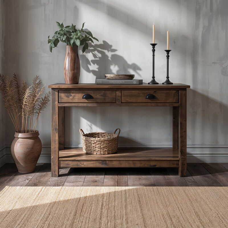il_fullxfull.7140159904_kvn9.jpg Reclaimed Wood Slim Console Table: Rustic Modern Entryway Storage