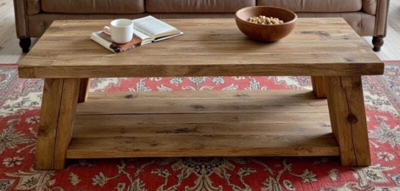 il_fullxfull.7140323490_9rln.jpg Reclaimed Wood Coffee Table: Rustic Modern Table with Storage Shelf