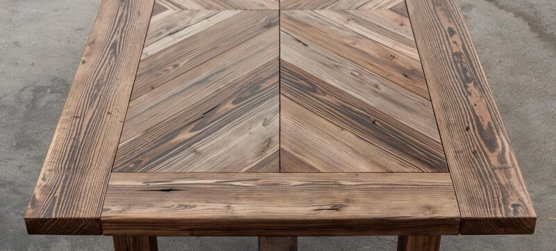 il_fullxfull.7140345510_3z8i.jpg Reclaimed Wood Coffee Table: Chevron Pattern Rustic Modern Design