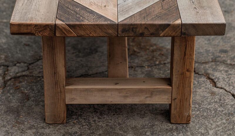 il_fullxfull.7140346318_3y3j.jpg Reclaimed Wood Coffee Table: Chevron Pattern Rustic Modern Design