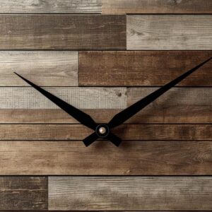 Reclaimed Wood Wall Clock – Rustic Horizontal Plank Design with Varying Colors & Sizes
