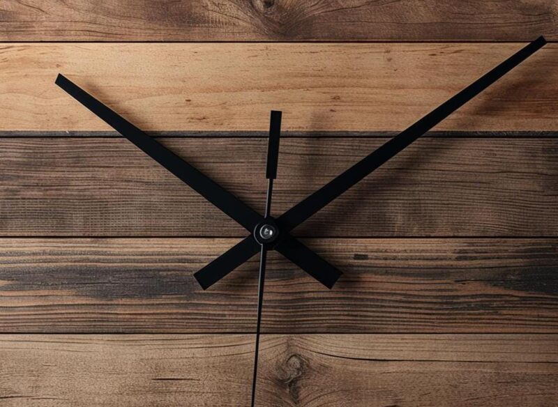 Reclaimed Wood Wall Clock – Rustic Horizontal Plank Design with Varying Colors & Sizes