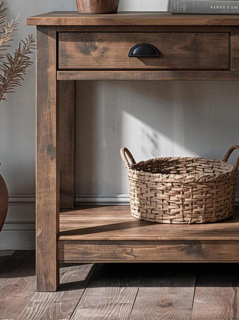 il_fullxfull.7188142231_9u3h.jpg Reclaimed Wood Slim Console Table: Rustic Modern Entryway Storage