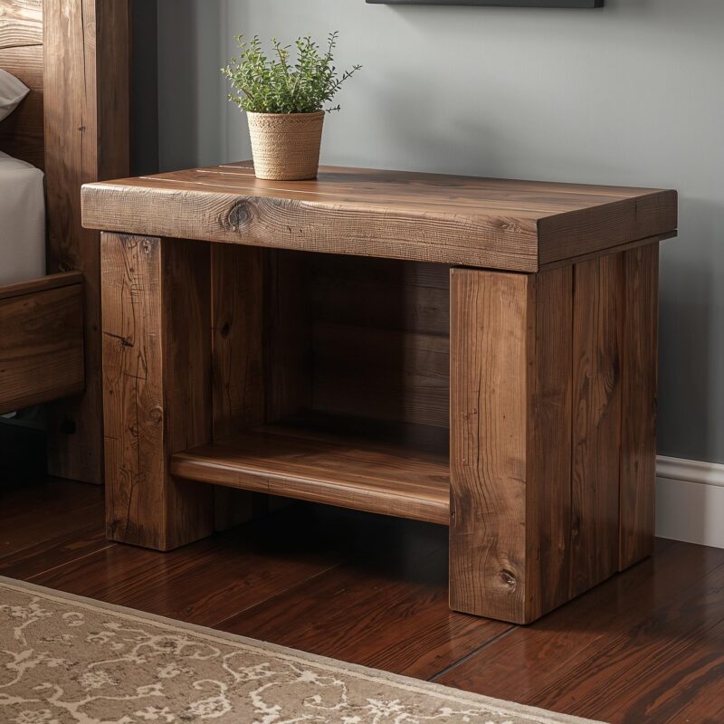 il_fullxfull.7189626071_d1nf.jpg Reclaimed Wood Nightstand – Chunky Square Design with Storage Shelf